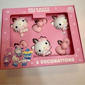 NWT Hello Kitty and Friends x Primark set of six Christmas ornaments decorations